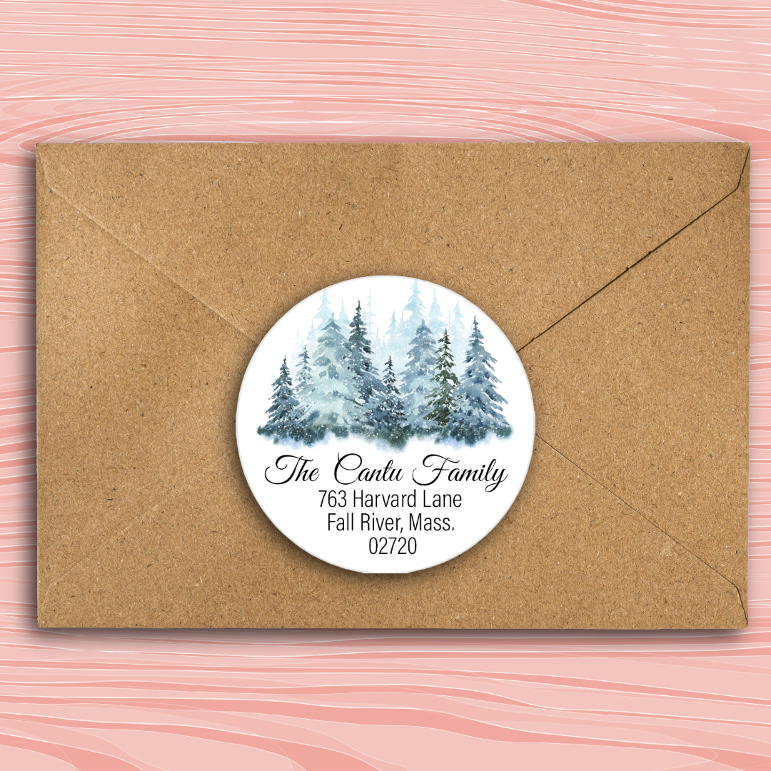 Round Christmas Labels