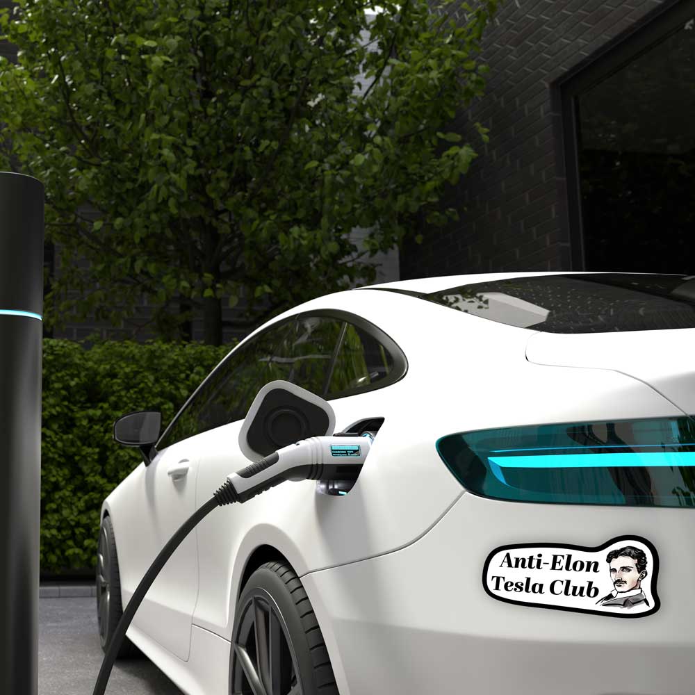 Anti-Elon Tesla Club Sticker Vinyl Decal Weatherproof Anti-Trump