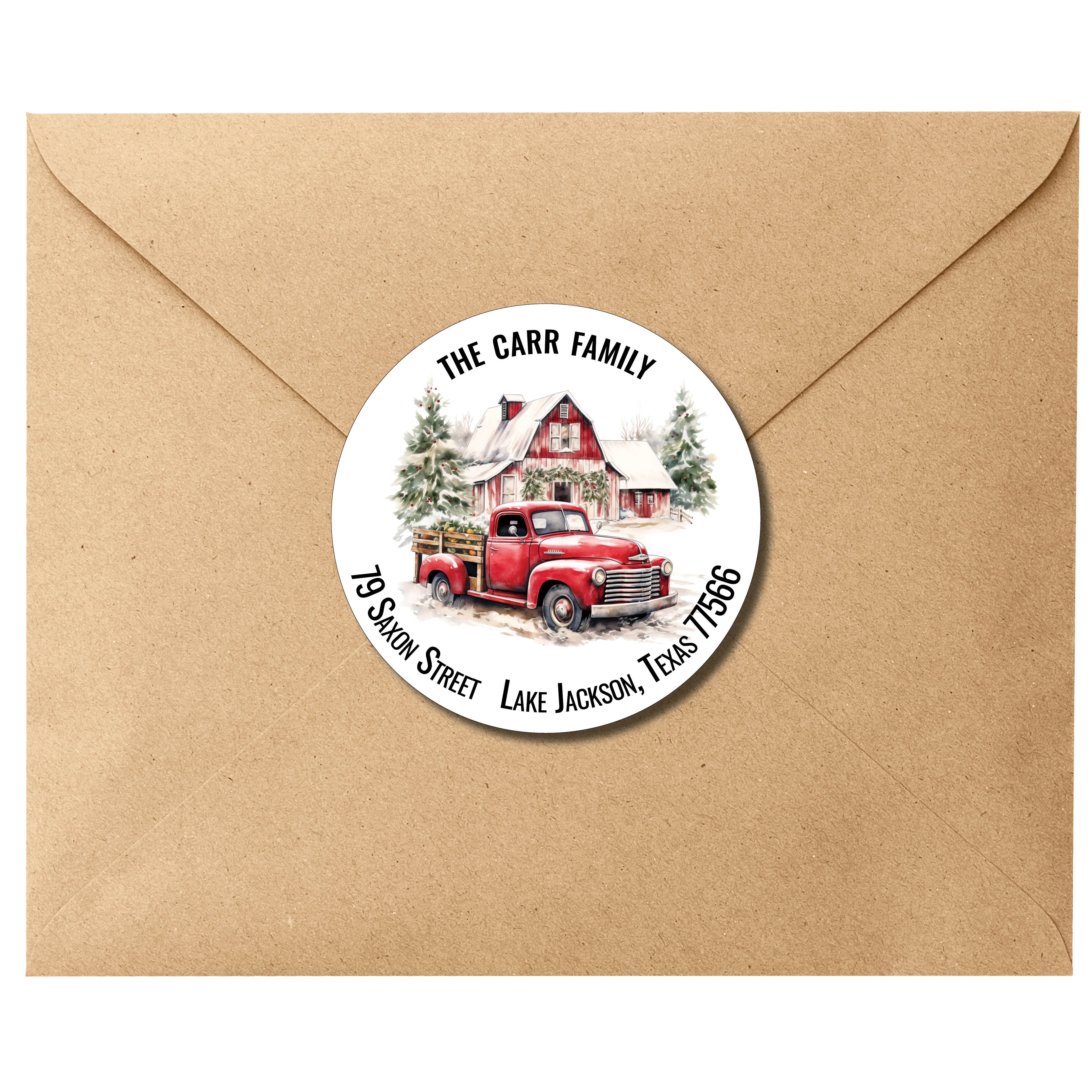 Rustic Farm Christmas Return Address Labels