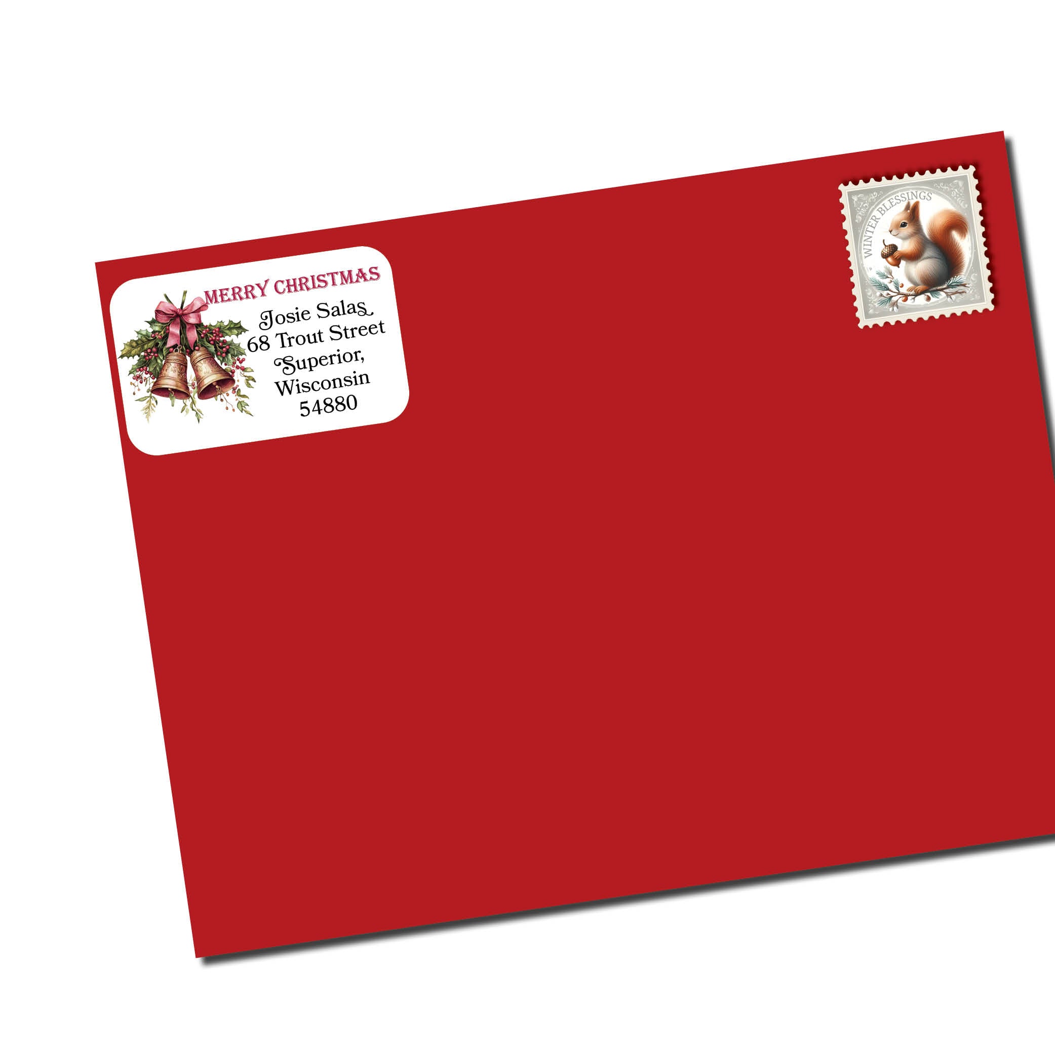 Christmas Bell Return Address Labels