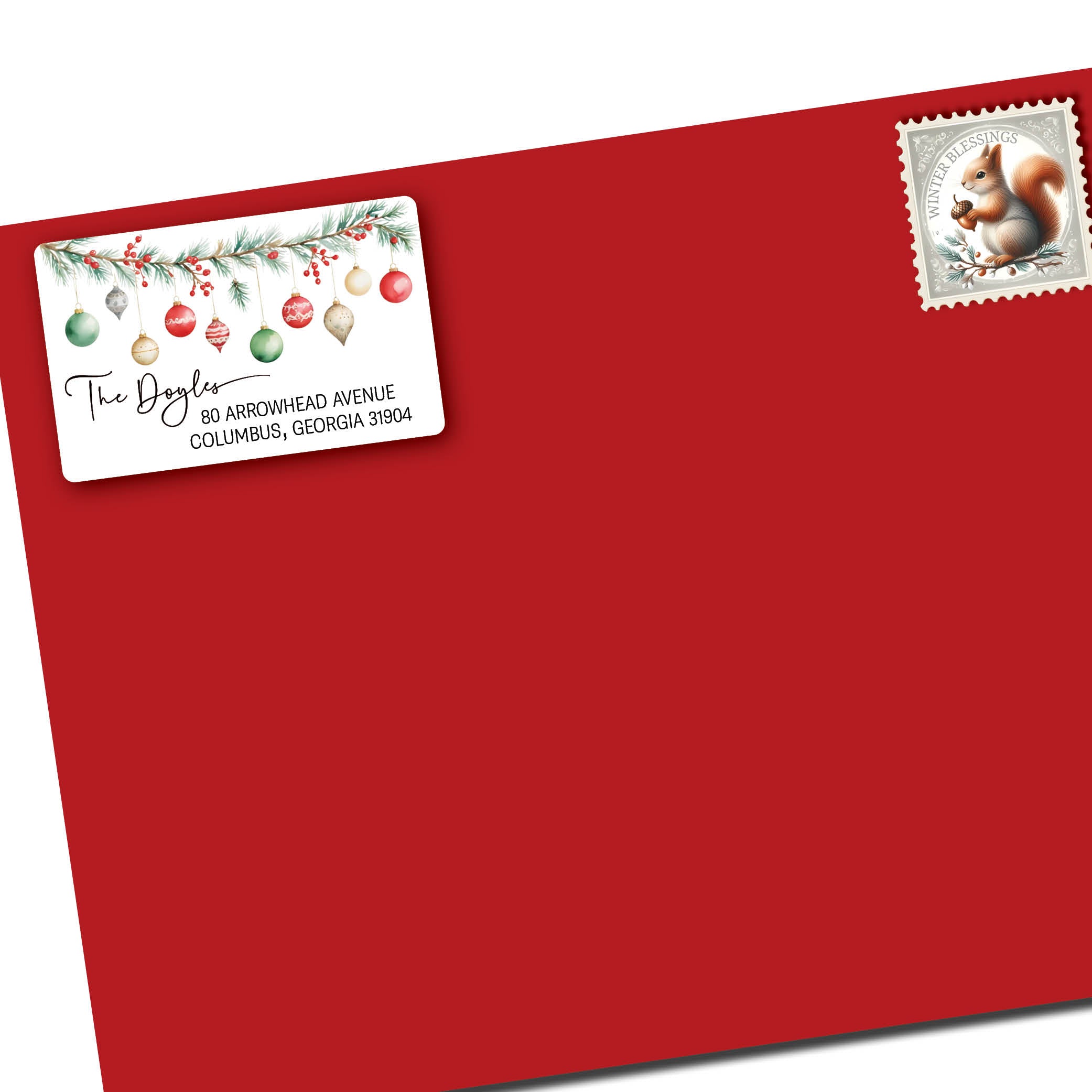 Christmas Ornaments Return Address Labels
