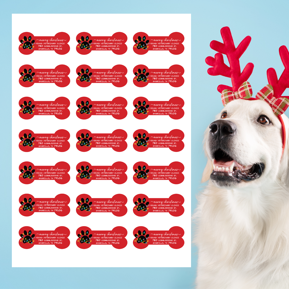 Dog Bone Return Address Label-Stella's Stickers