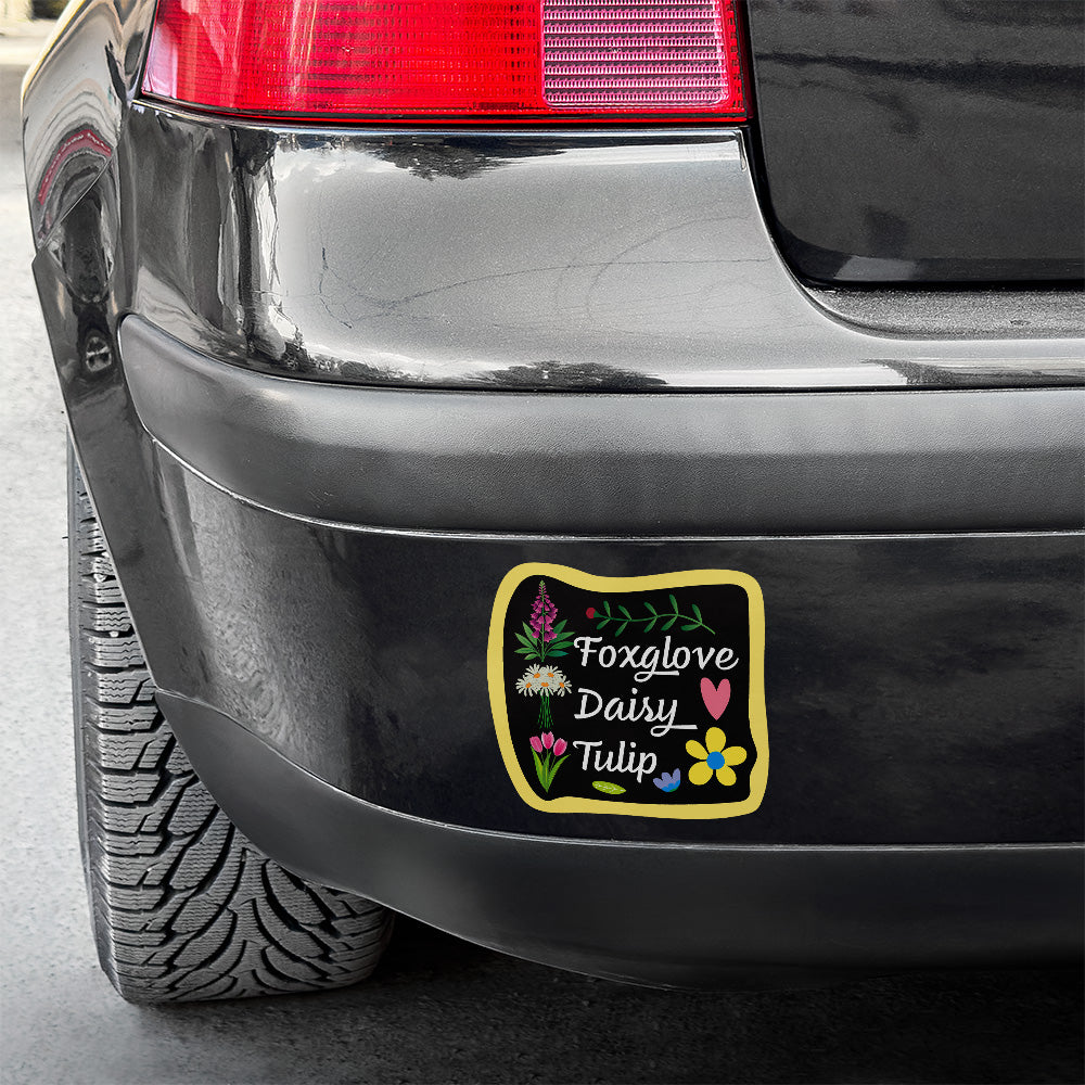 Foxglove, Daisy, Tulip Sticker Vinyl Decal Weatherproof
