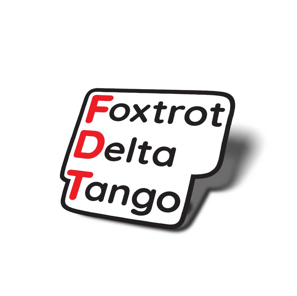foxtrot delta tango is a sticker that represents fuck donald trump