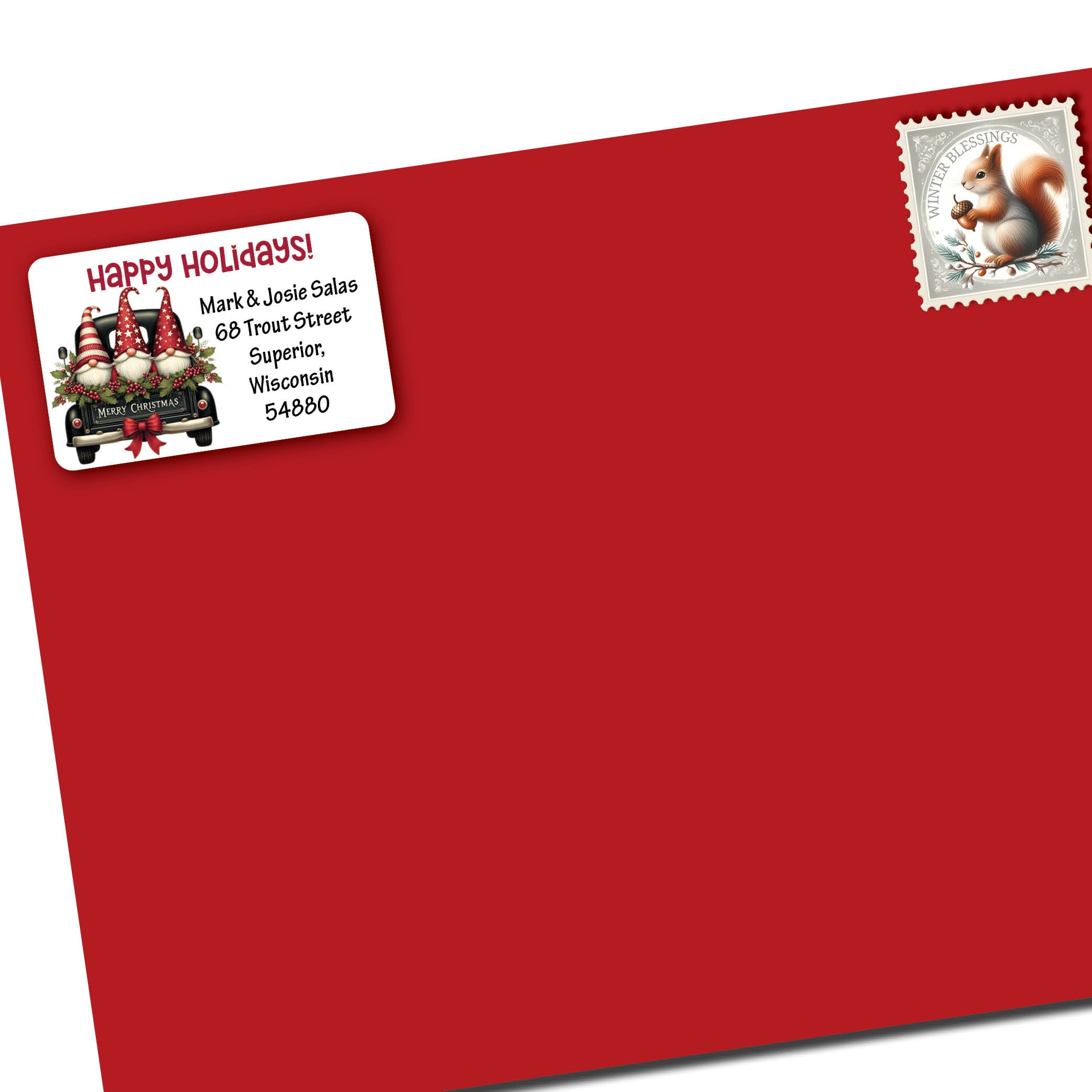 Holiday Gnomes Christmas Return Address Labels