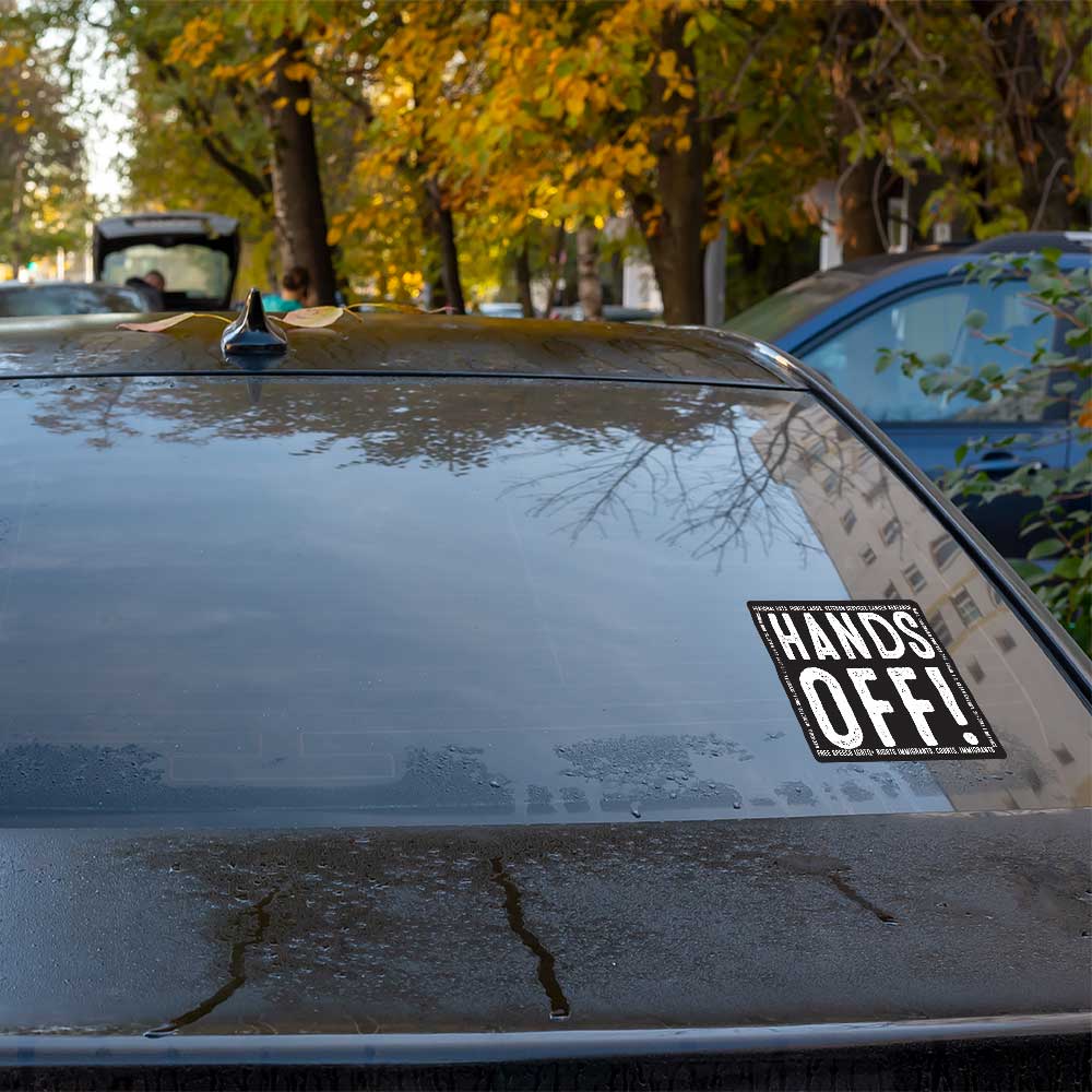 Hands Off Anti-Trump Anti-Fascism Sticker Vinyl Decal Weatherproof