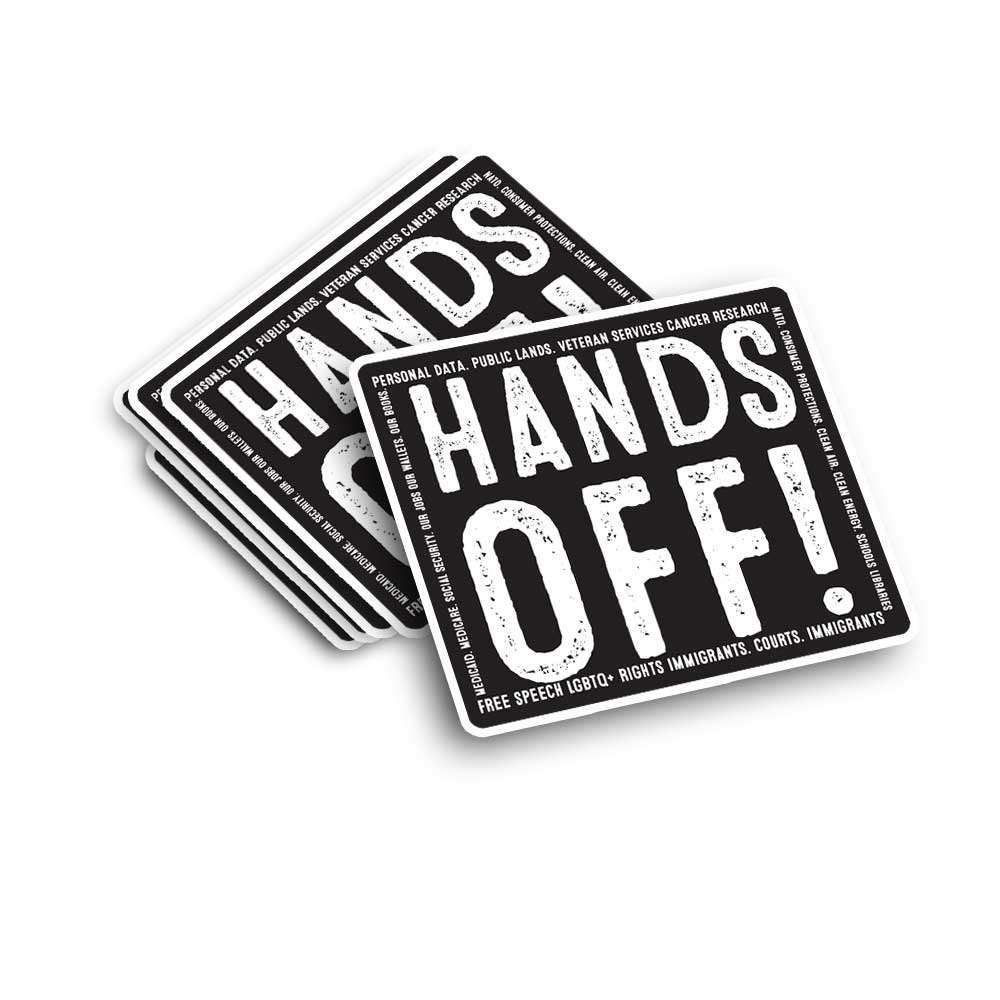 hands off personal data, public lands, veteran services, cancer research, free speech, rights, immigrants, courts, hands off donald trump