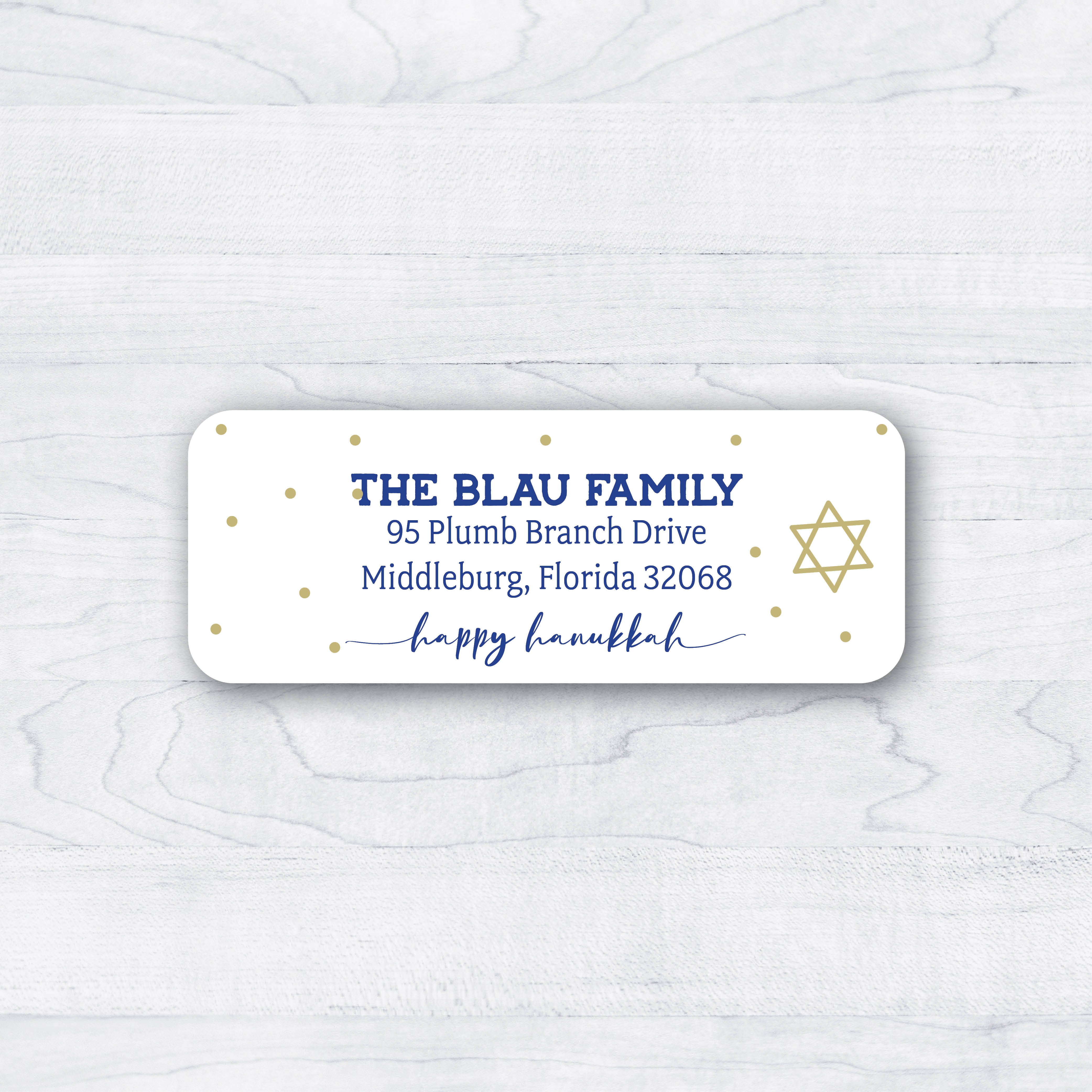 happy hanukkah return address labels Chanukah