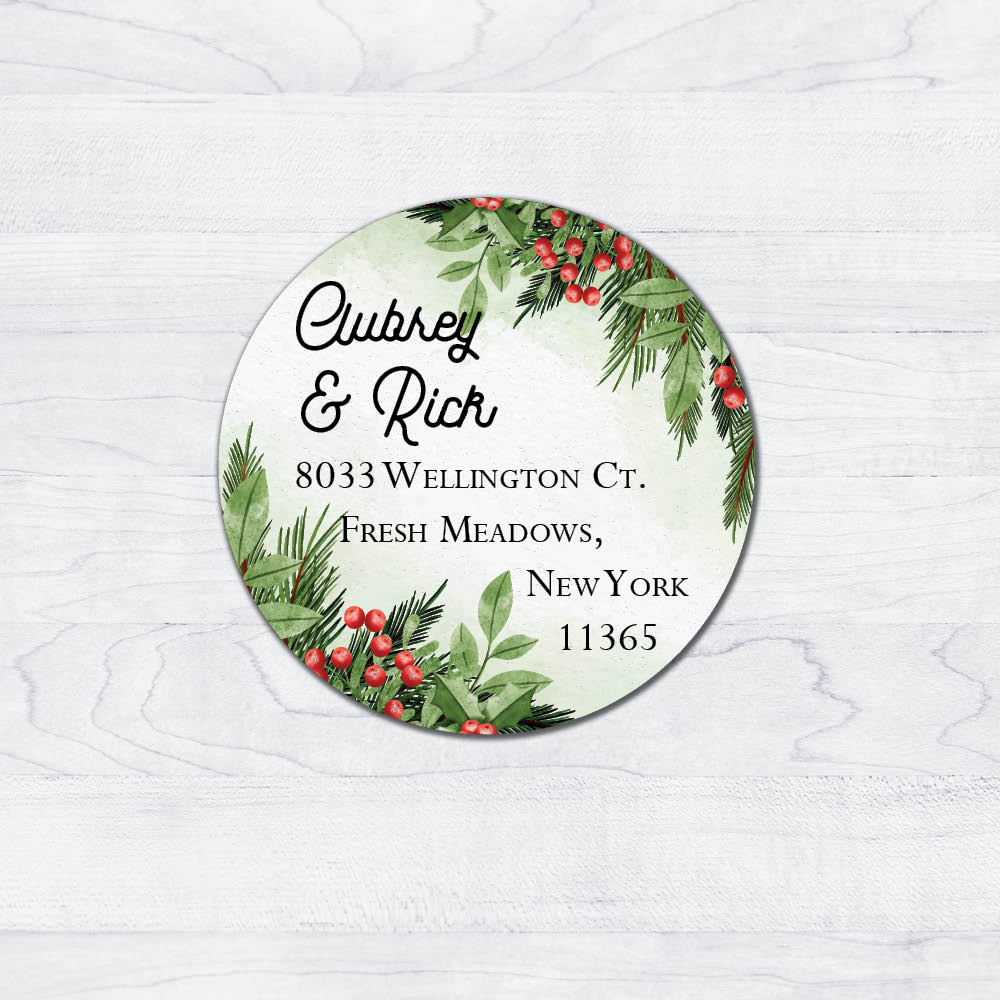 Holly & Mistletoe Classic Christmas Labels