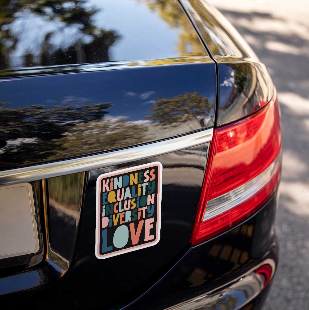 Kindness Equality Diversity Inclusion Love Vinyl Decal Weatherproof Sticker