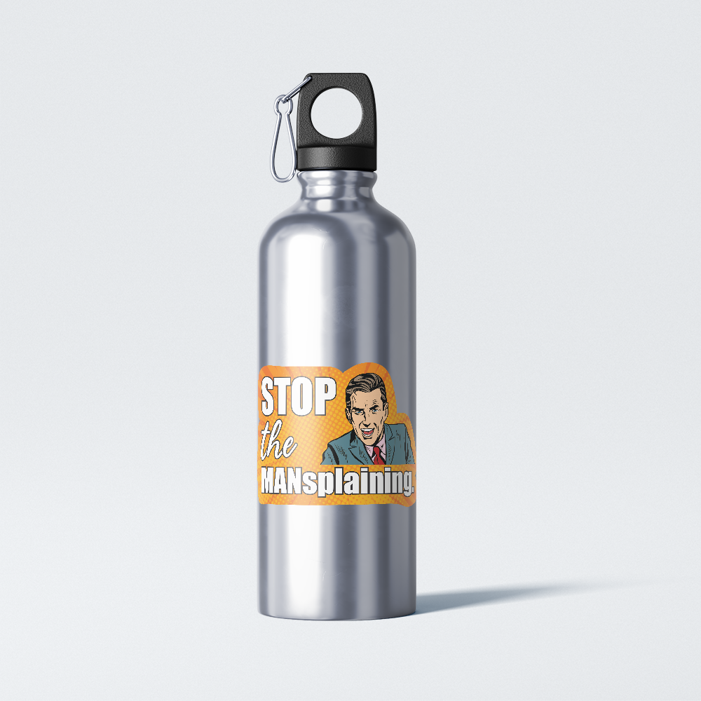 Mansplaining Vinyl Sticker Decal for Water Bottle, Laptop, Car