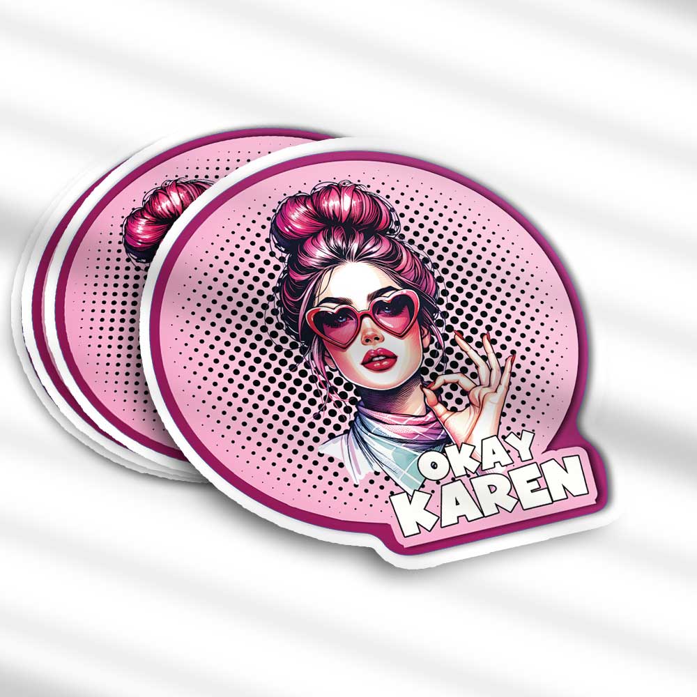 "OK Karen" Retro Girl Pin-Up Vinyl Decal Sticker