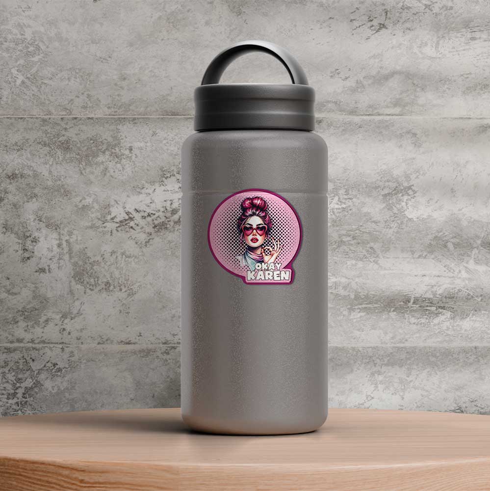 "OK Karen" Retro Girl Pin-Up Vinyl Decal Sticker