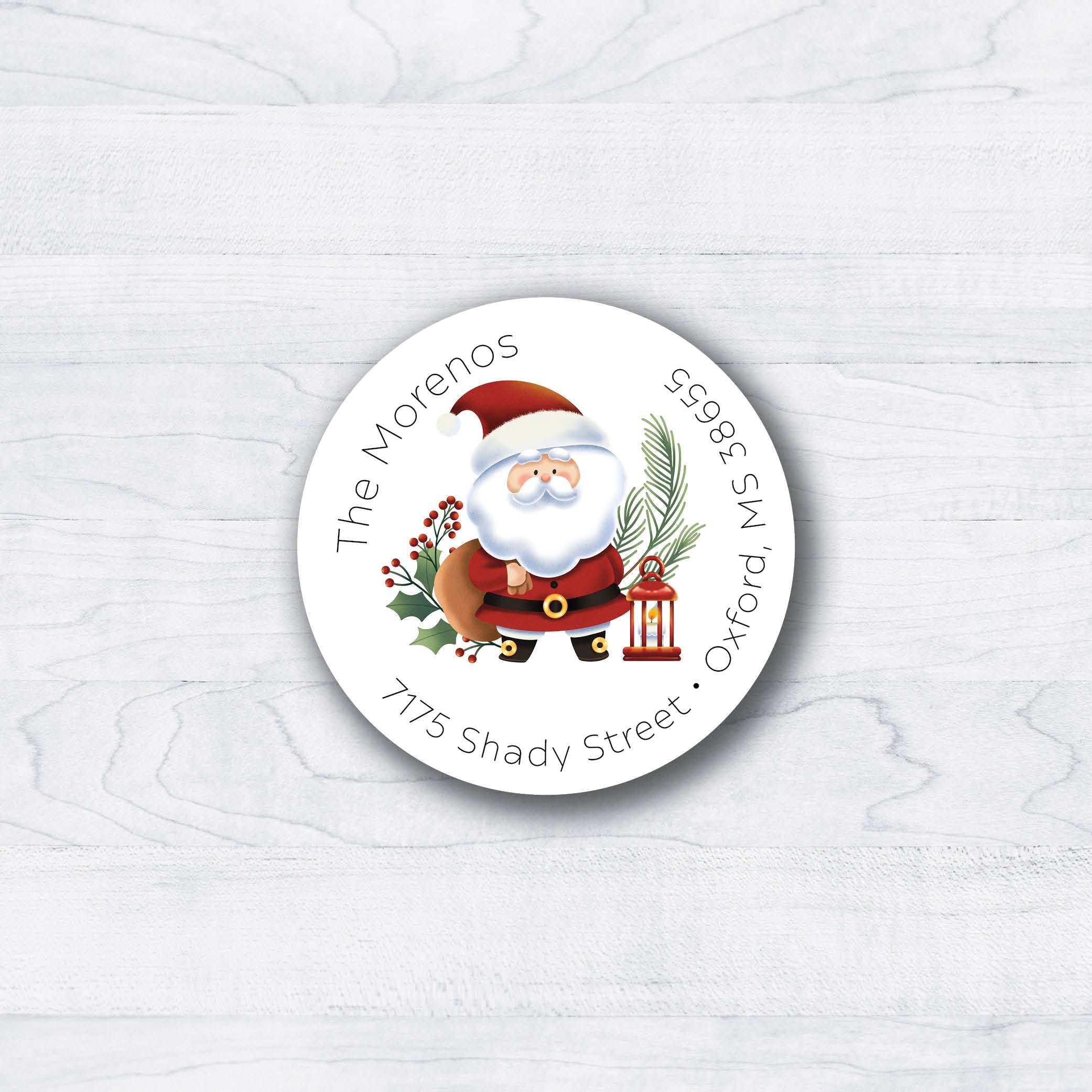 Santa Claus Cheerful Christmas Return Address Labels