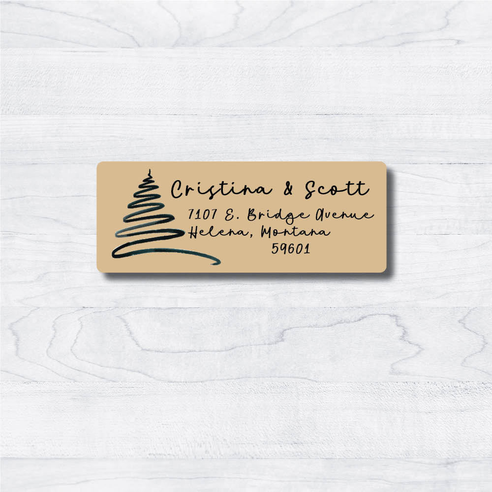 Accented Christmas Tree Return Address Labels