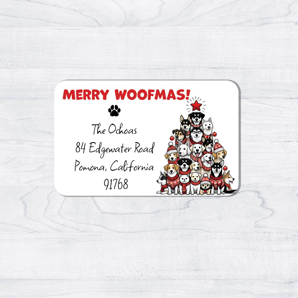 Merry Woofmas Return Address Labels