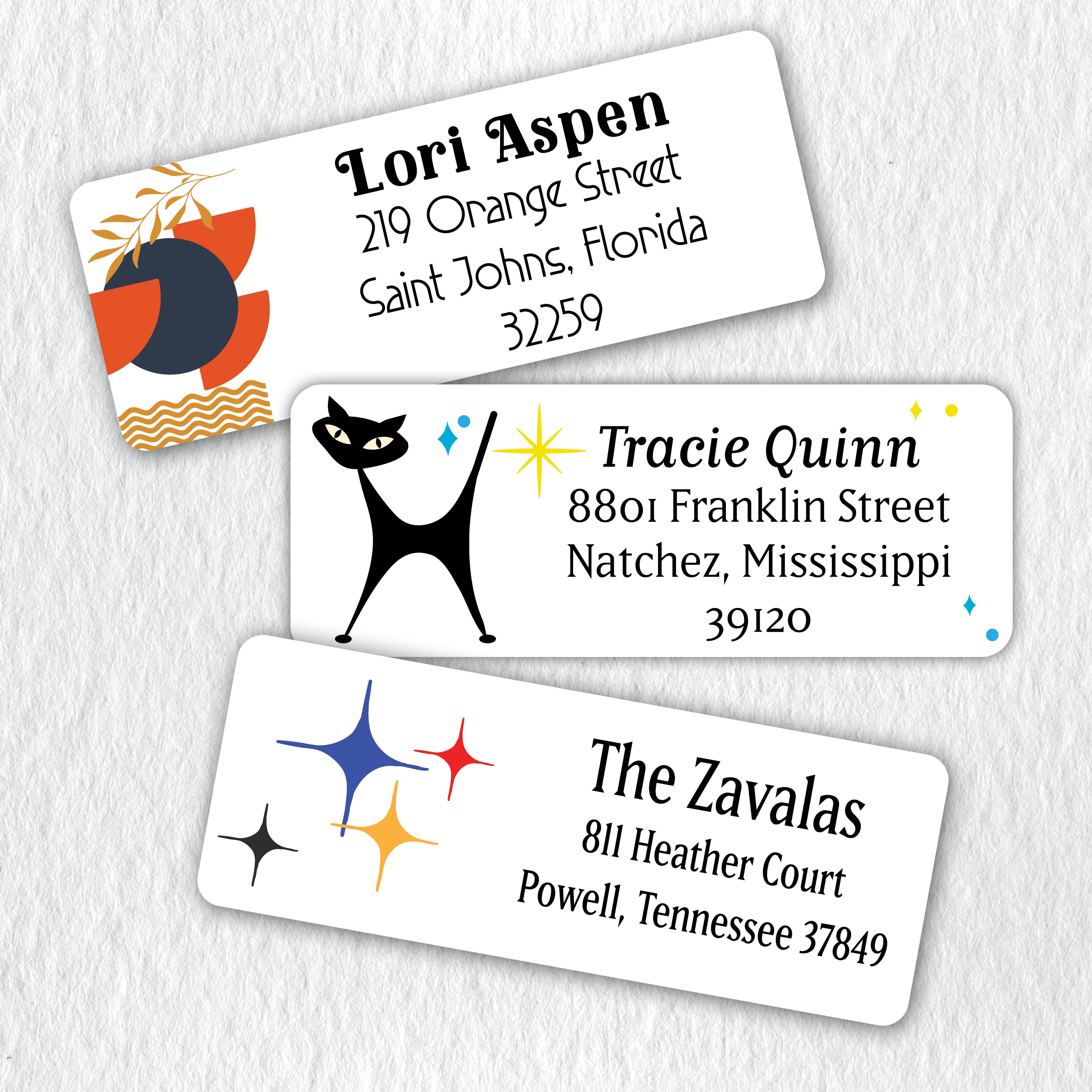 Modern Sticker Label Mid Century Modern Labels – Stella's Stickers & Cards