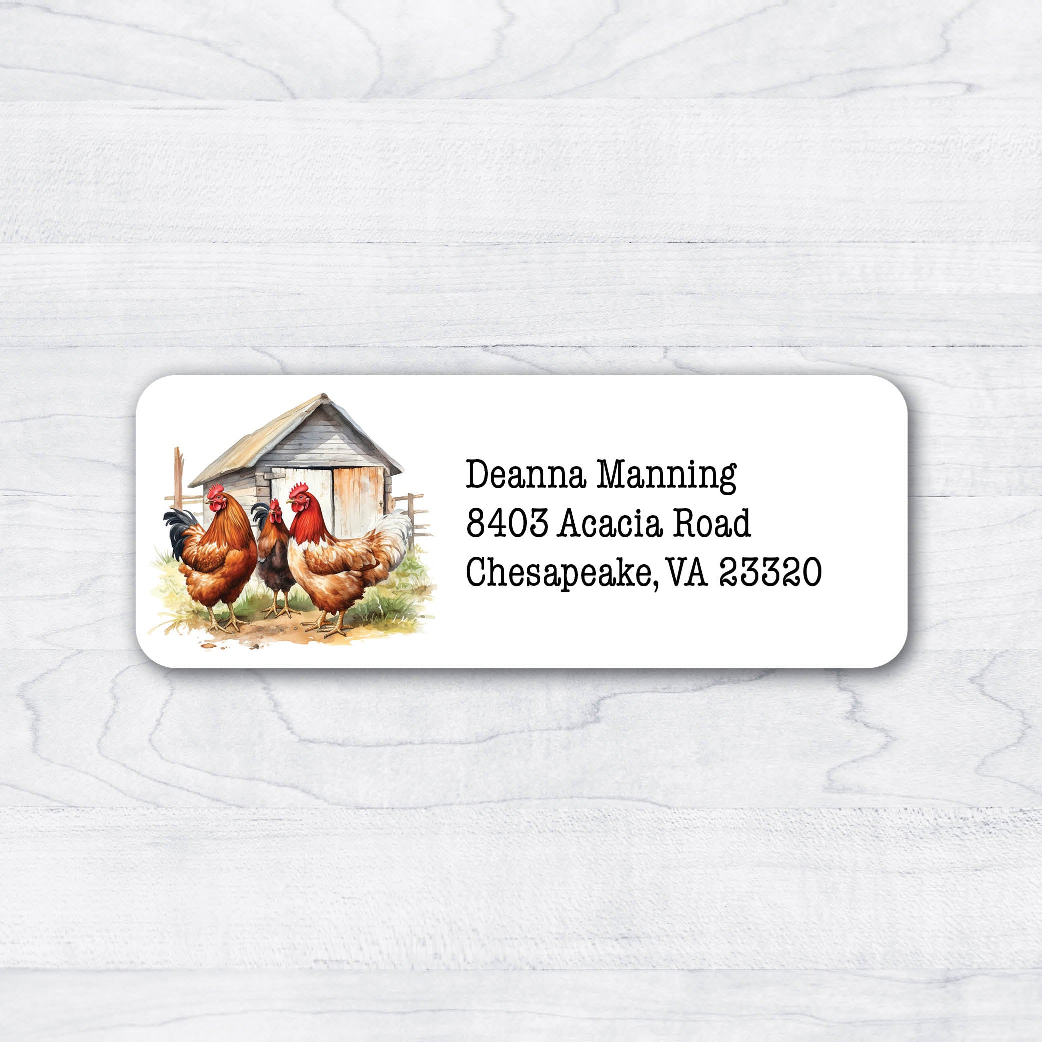 Farmyard Chickens Country Return Address Labels