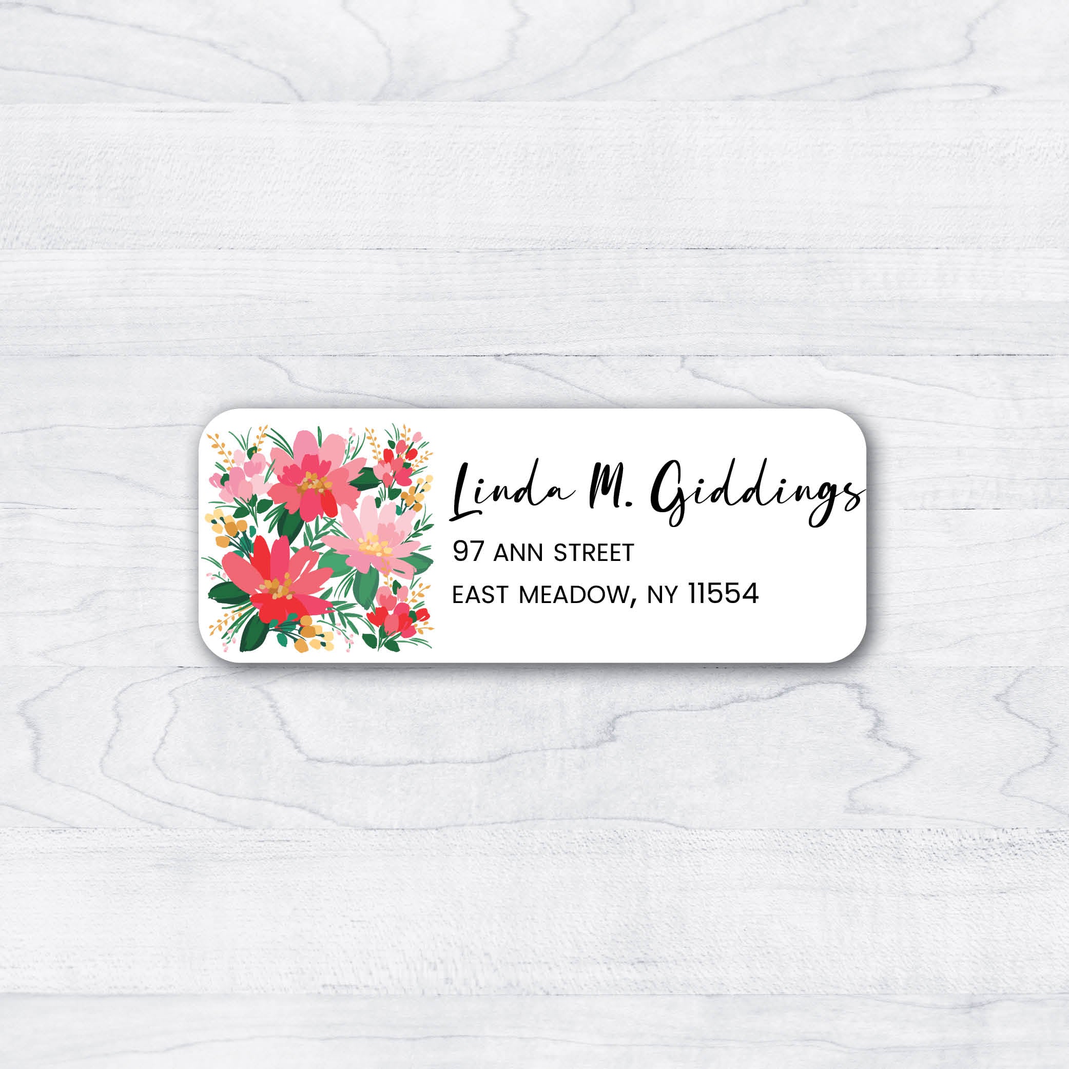 Pink Blooms Return Address Labels