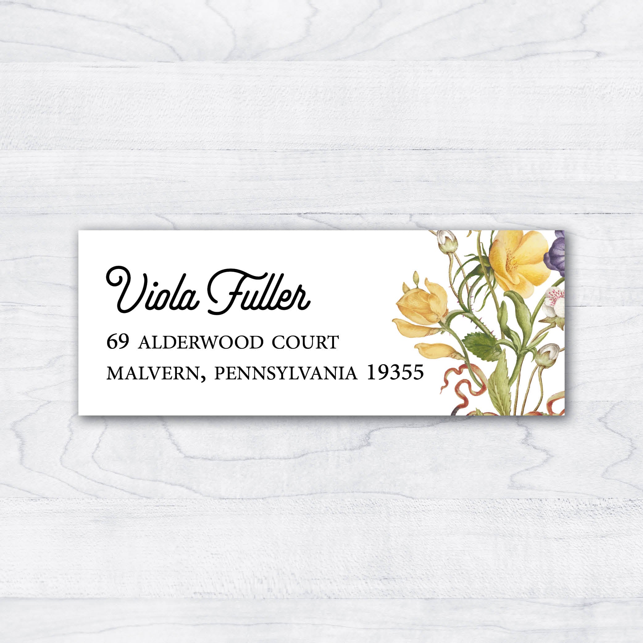 floral return address labels wild
