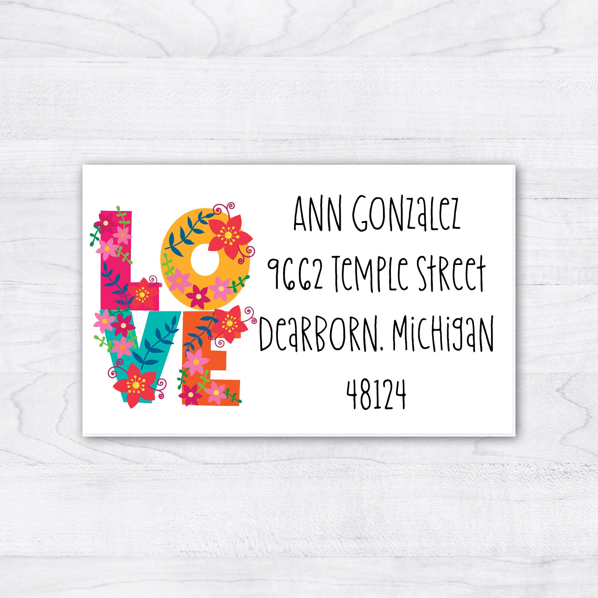 floral love return address labels