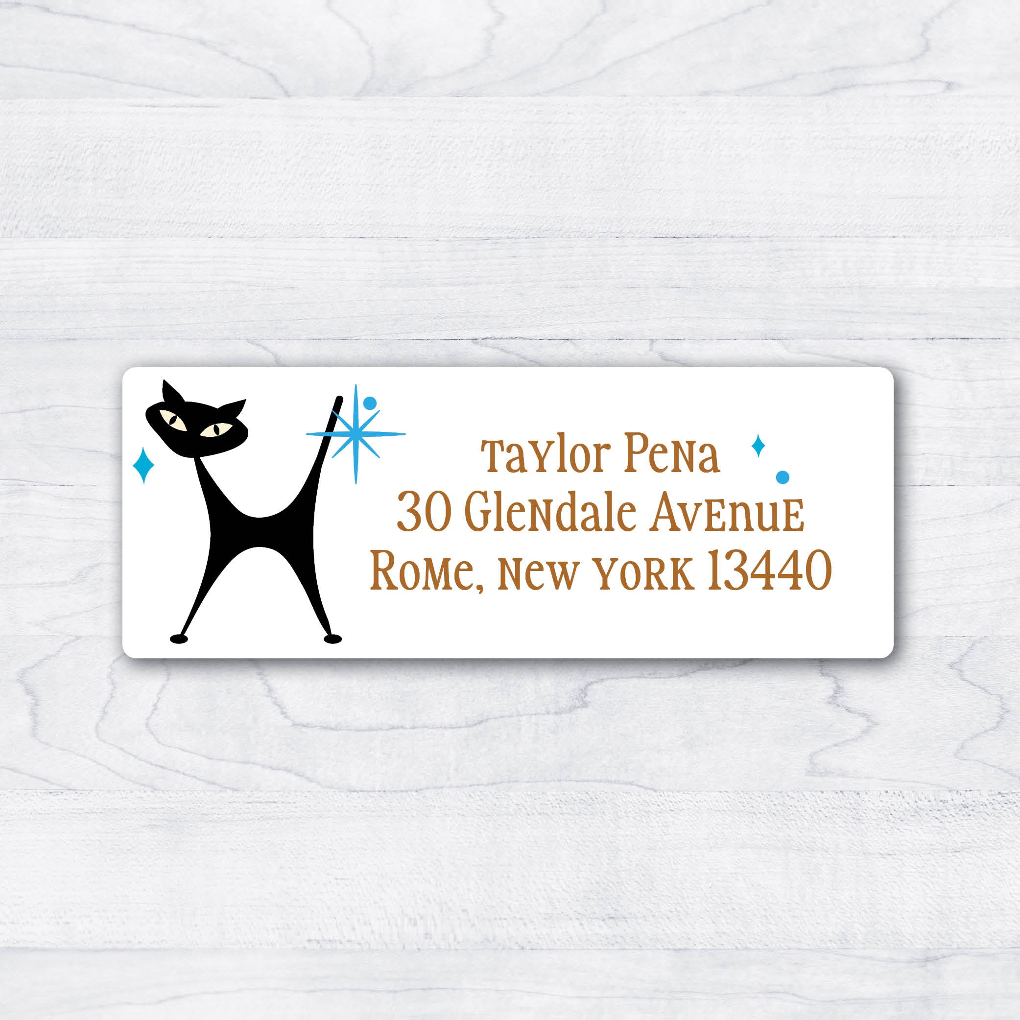 Funky Cat Return Address Labels