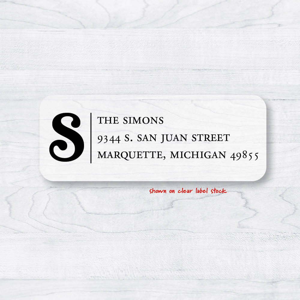 Initial Return Address Labels – Stella's Stickers & Cards