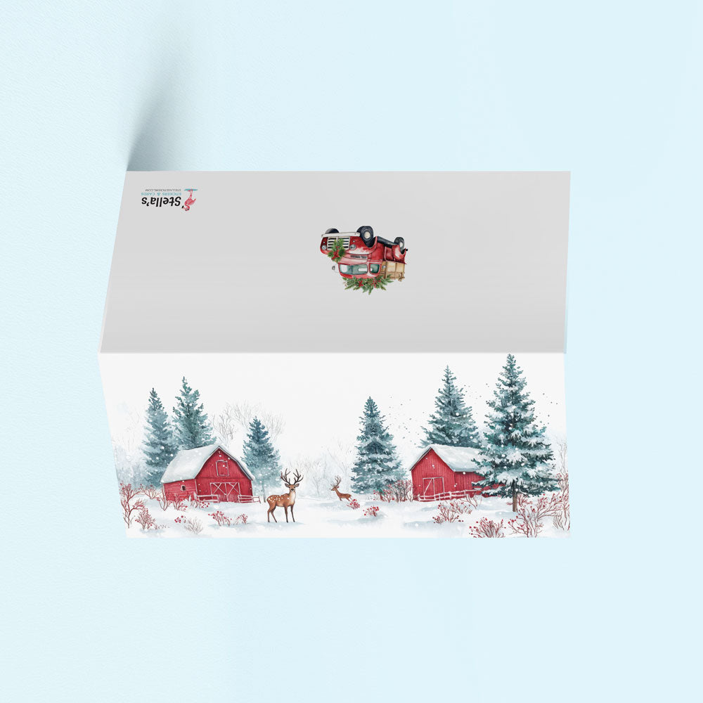 Wintry Country Scene Holiday Cards — Pack of 12