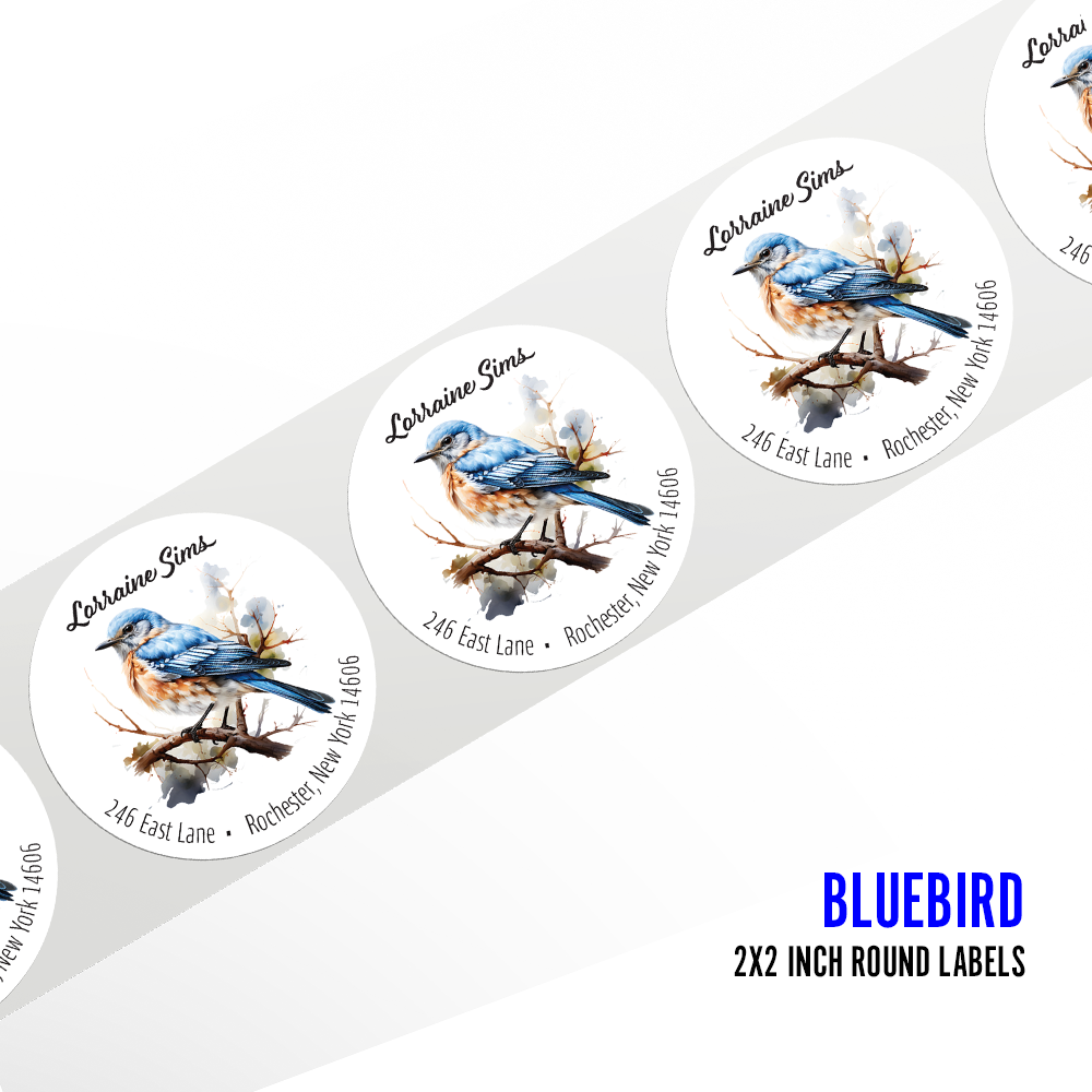 Bird Return Address Labels ~ Round