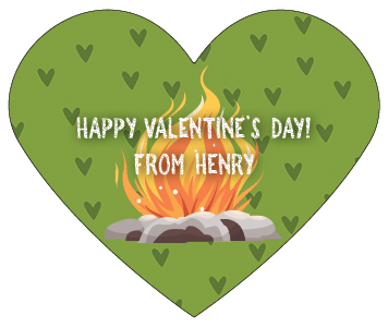 Camping Valentine with Matching Heart Stickers