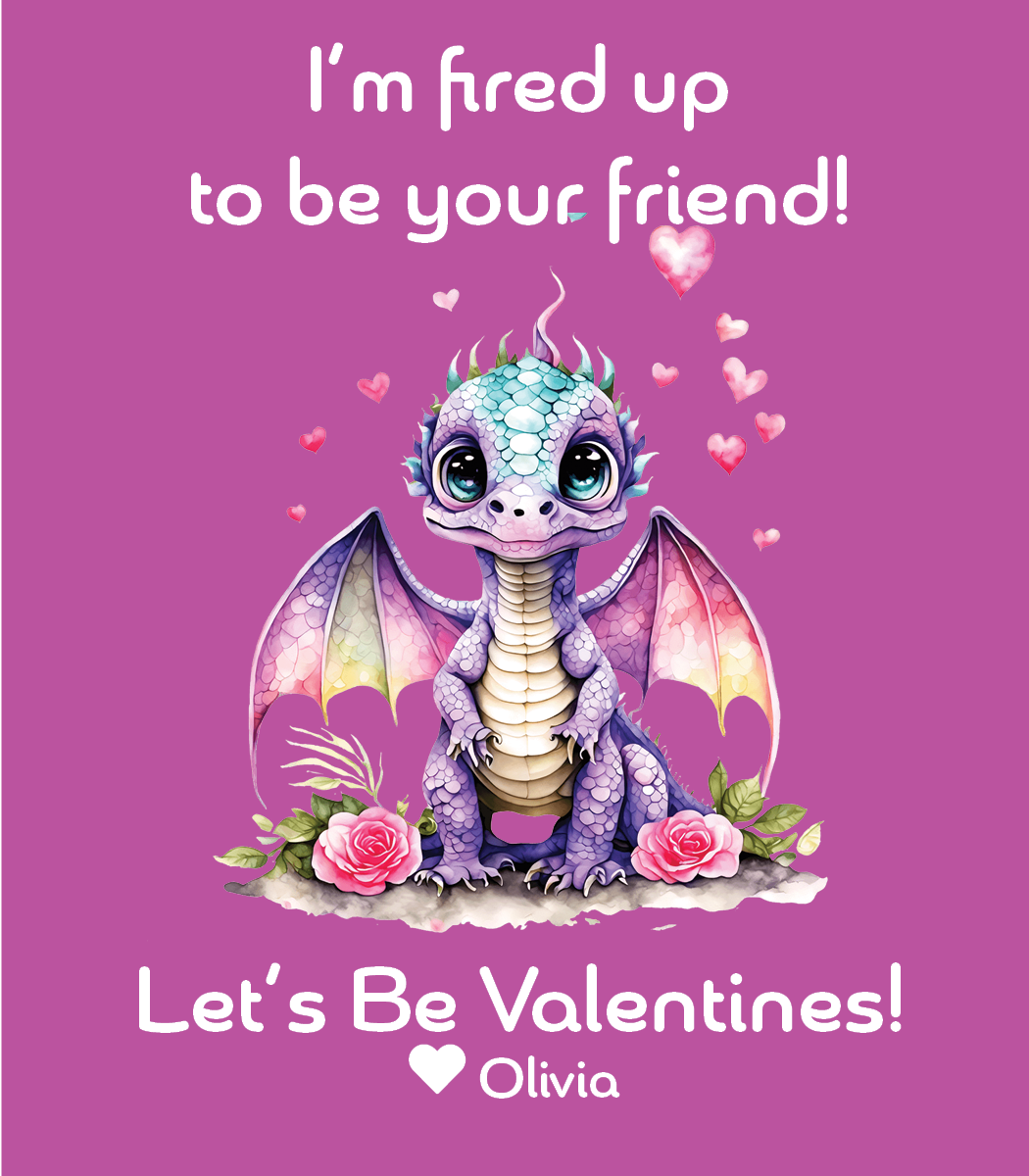 Dragon Valentines Children's Cards for Kids