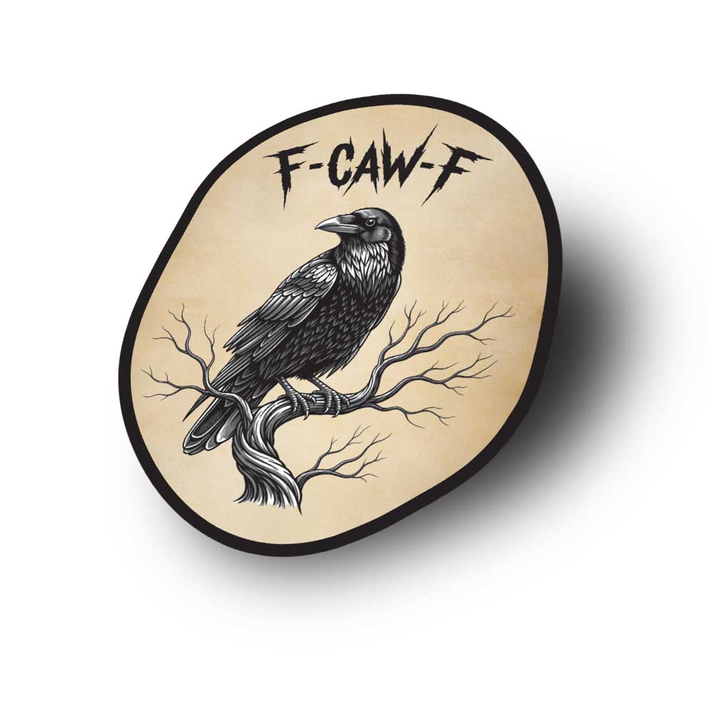 F Caw F Black Crow Weatherproof Sticker Vinyl Decal