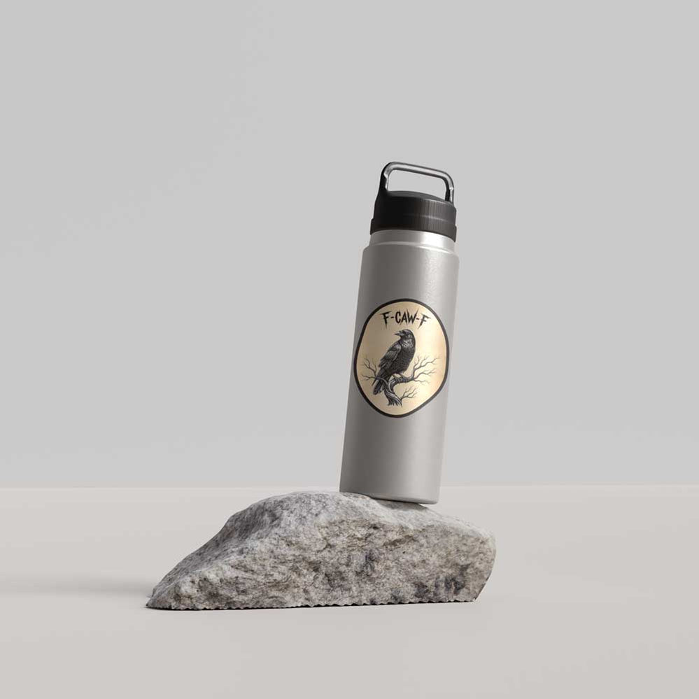 F Caw F Black Crow Weatherproof Sticker Vinyl Decal