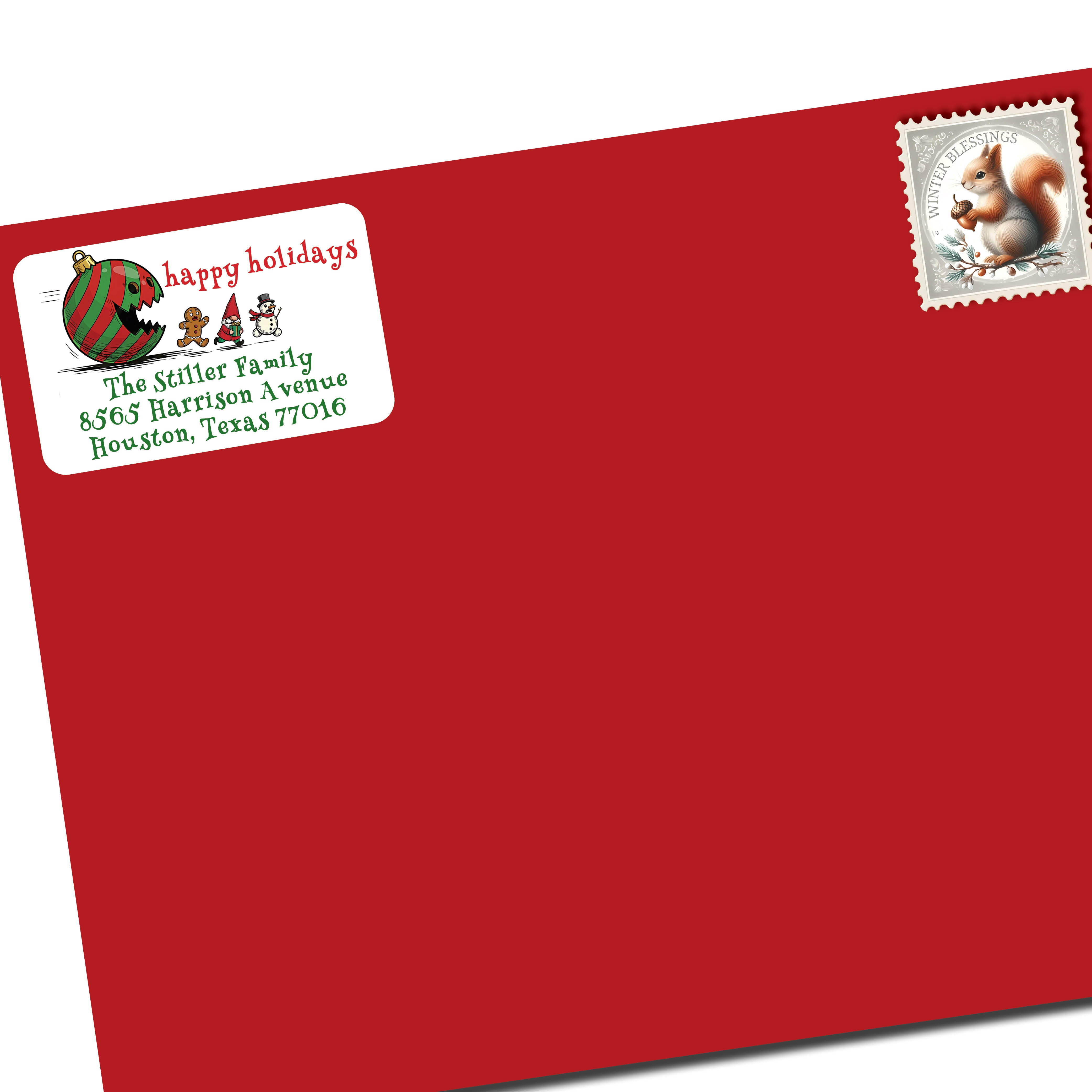 Ornament Pacman Funny Christmas Return Address Labels