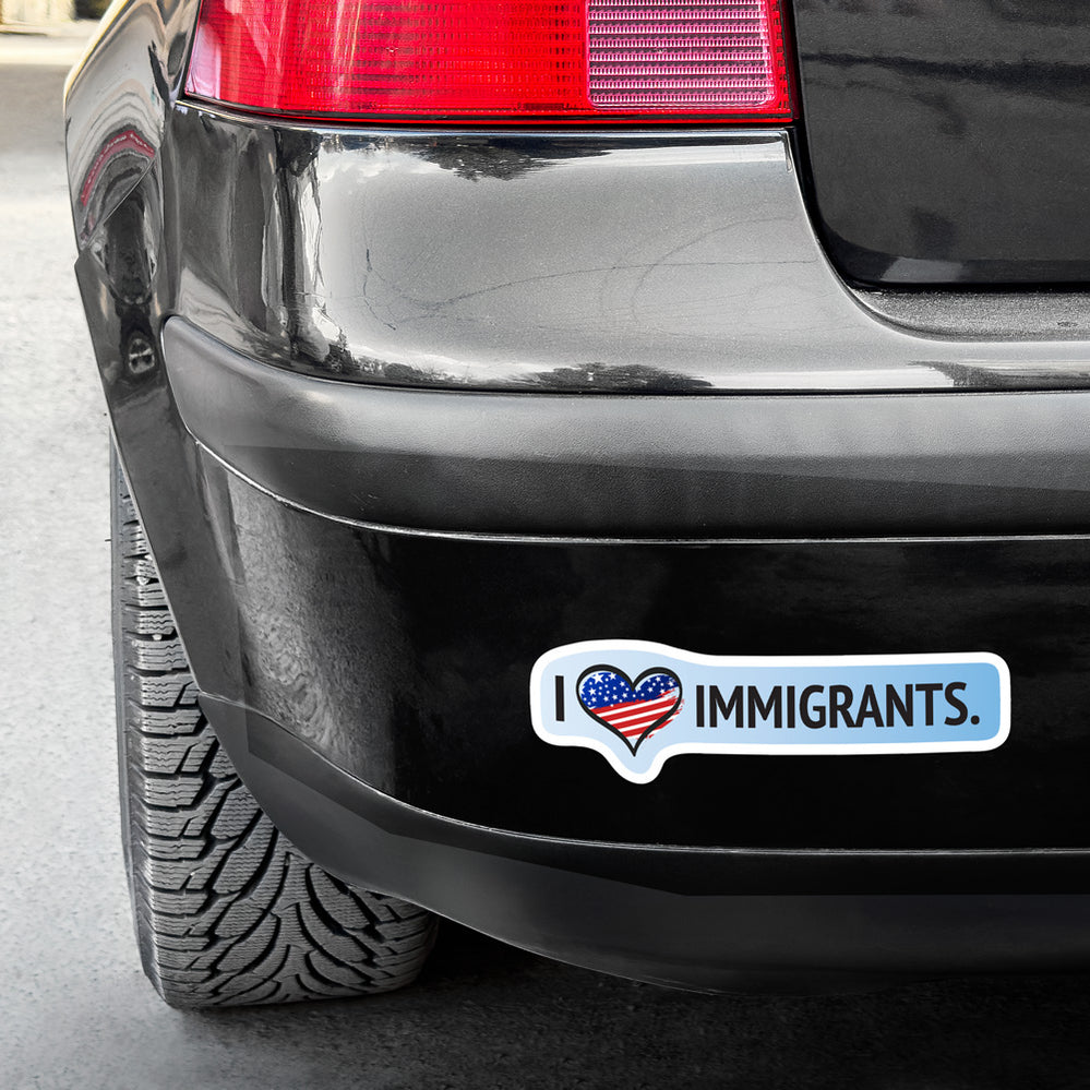 I Love Immigrants Vinyl Decal Weatherproof Sticker