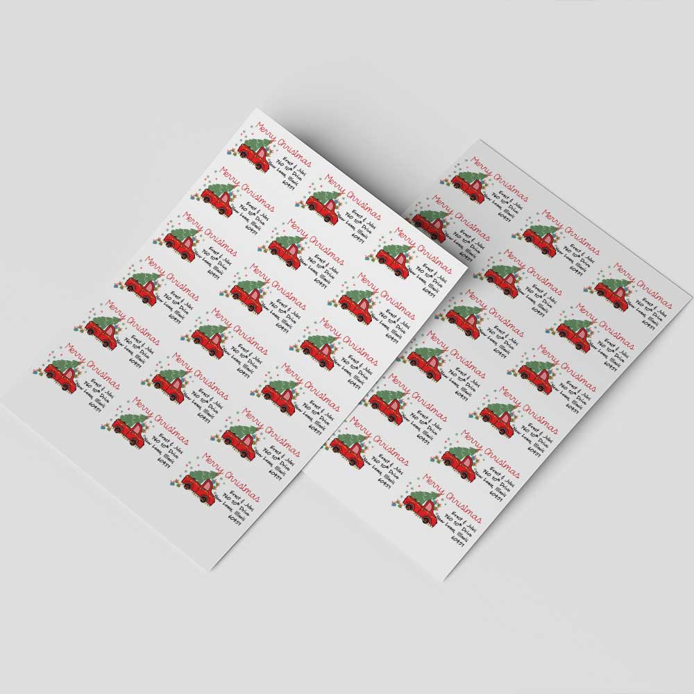 Festive Truck Return Address Labels
