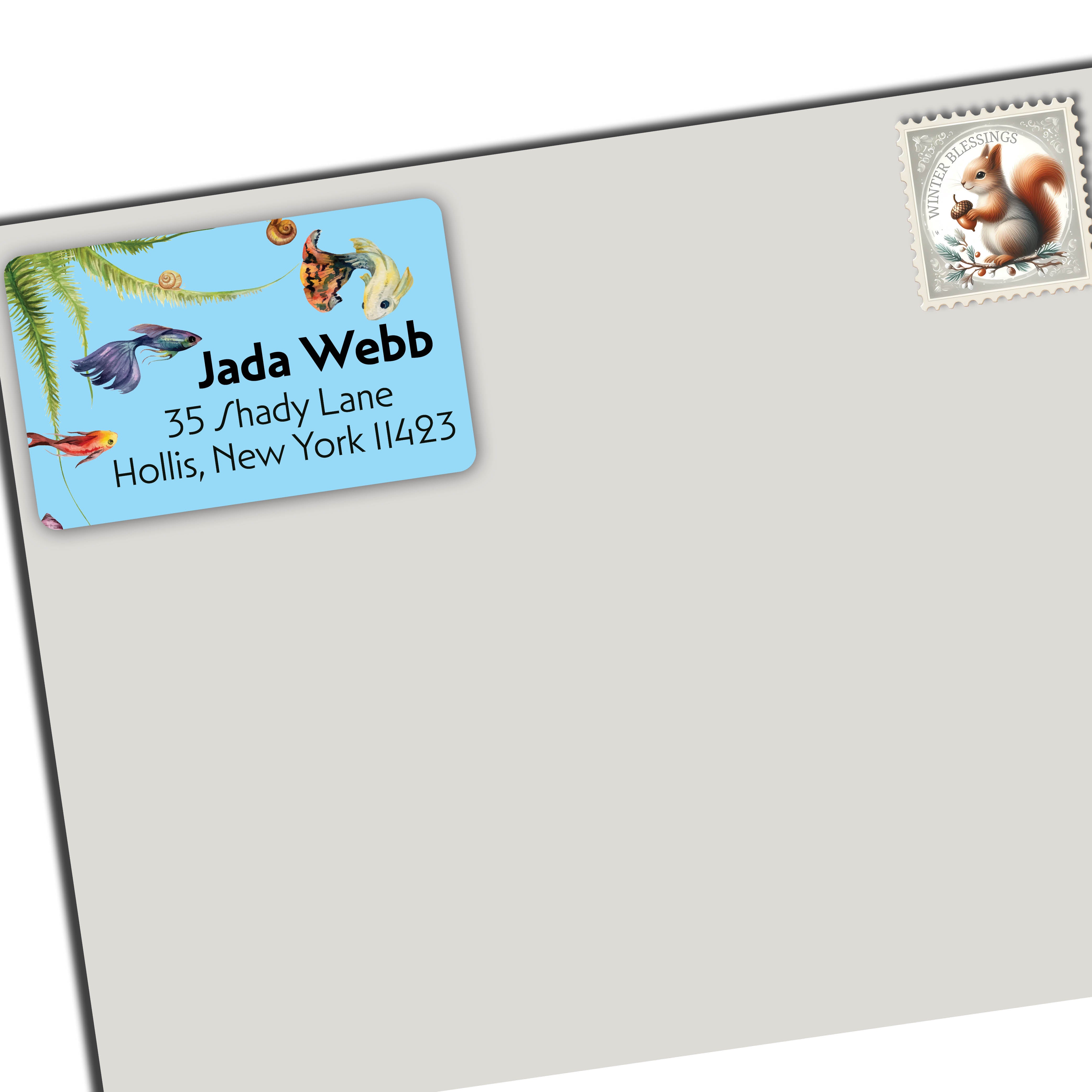 Aquarium & Fish Return Address Labels
