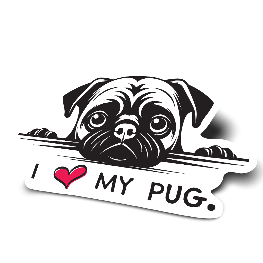 Pug Sticker Dog Vinyl Decal