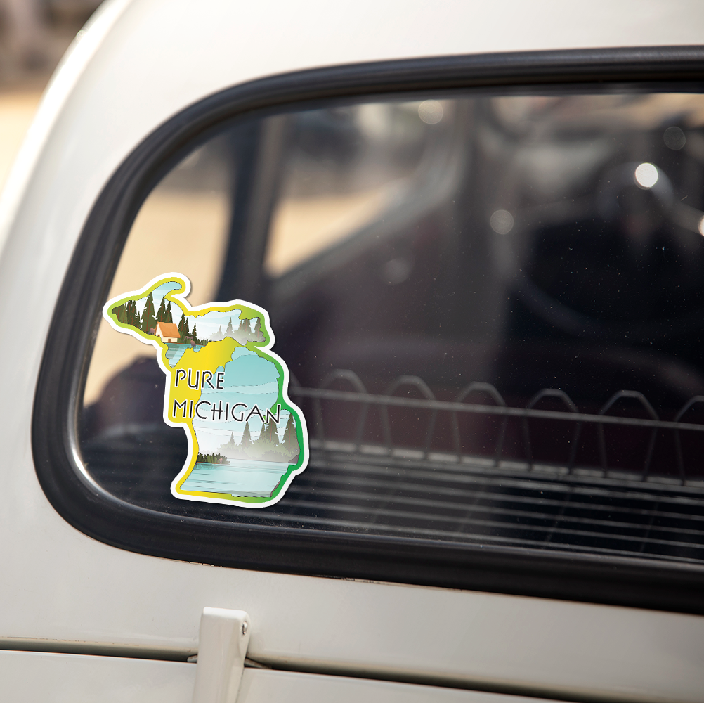 Pure Car Sticker Pure Michigan Sticker – Stella's Stickers & Cards