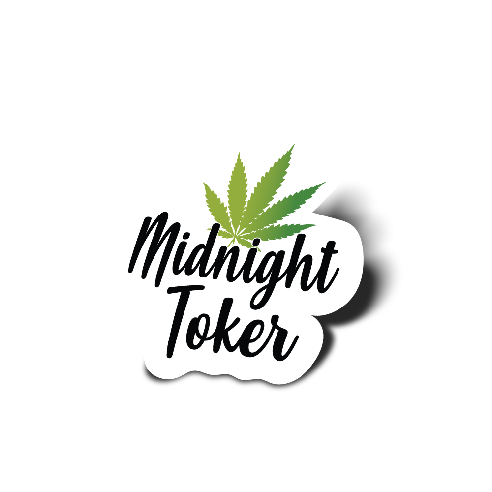 Midnight Toker Marijuana Leaf Vinyl Sticker