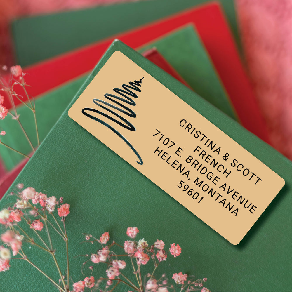 Accented Christmas Tree Return Address Labels