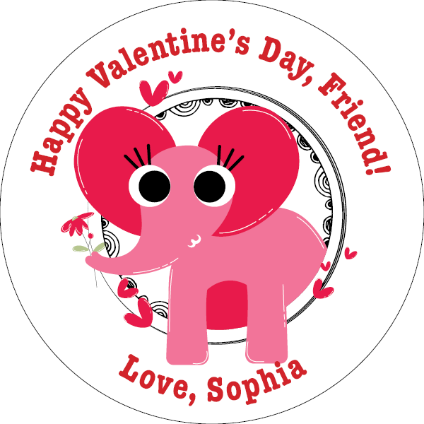 Valentine Stickers 2 inch round