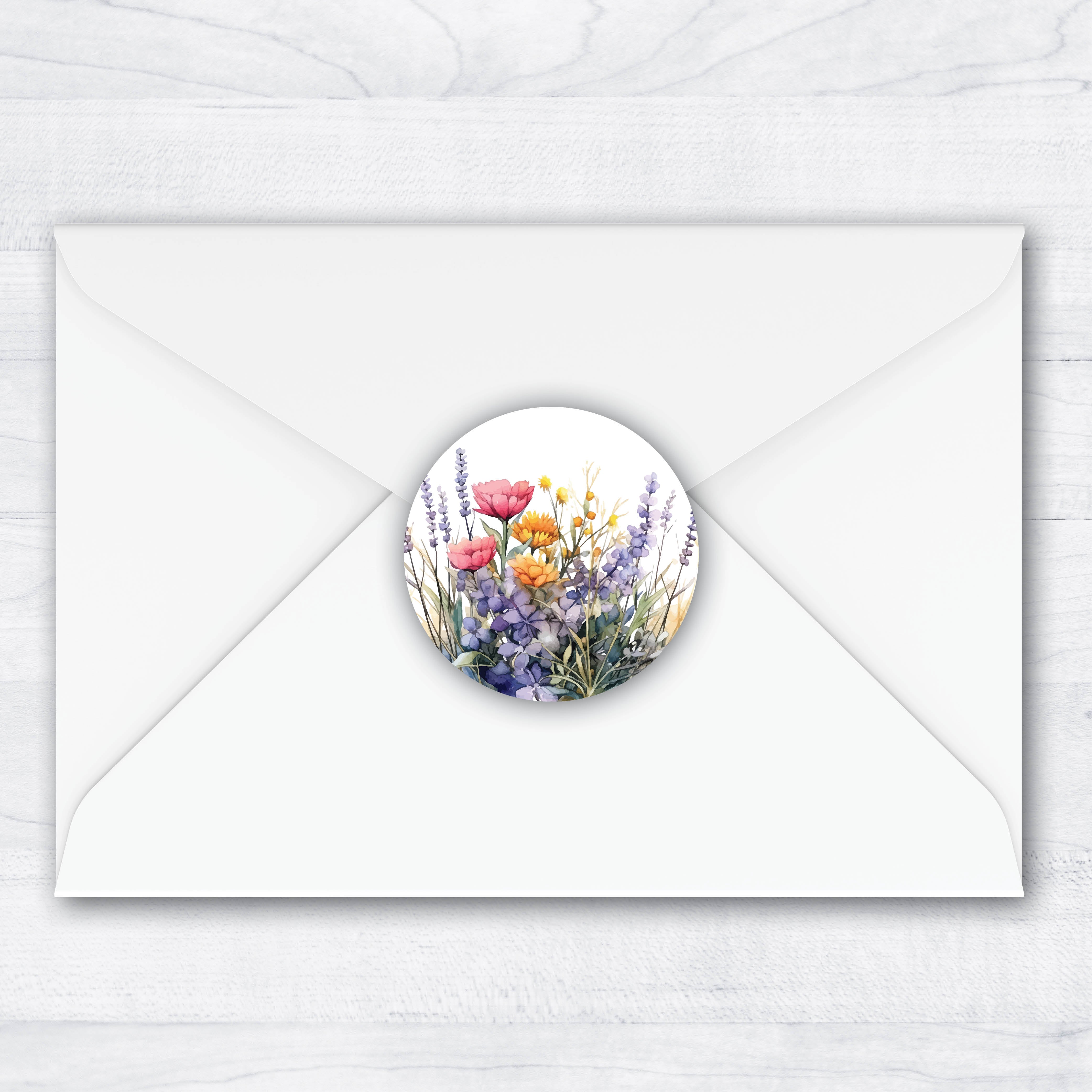 Wildflower Floral Envelope Seals