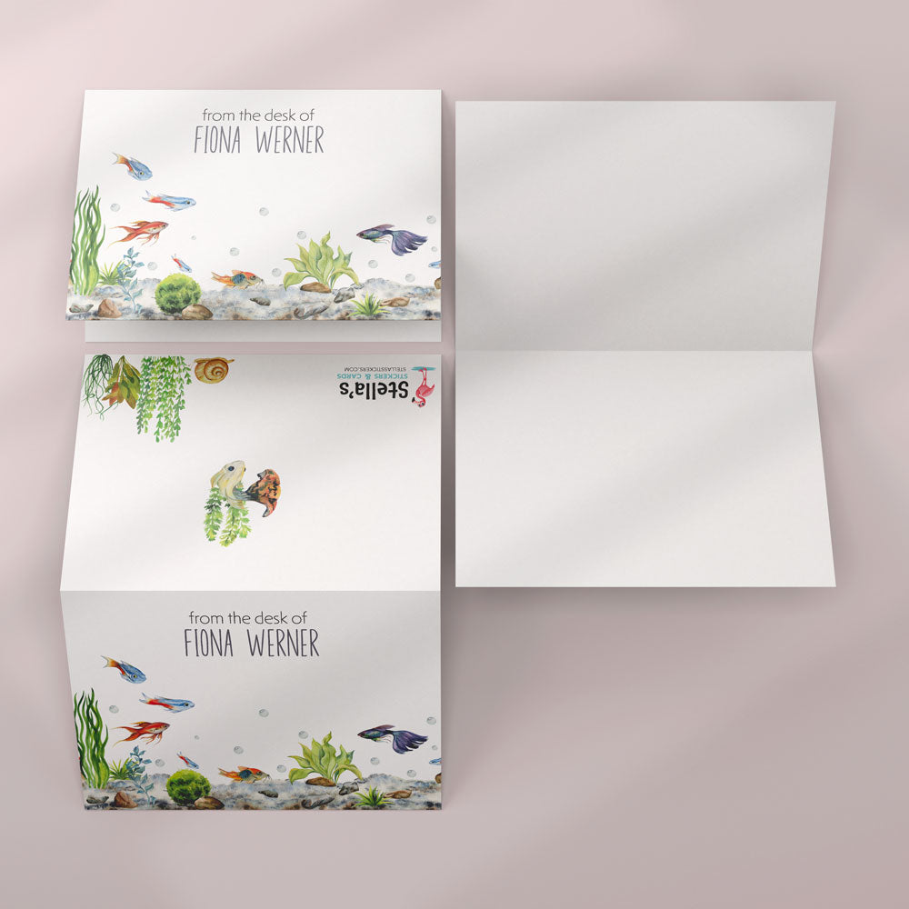 Aquarium Personal Notecards with Matching Seal