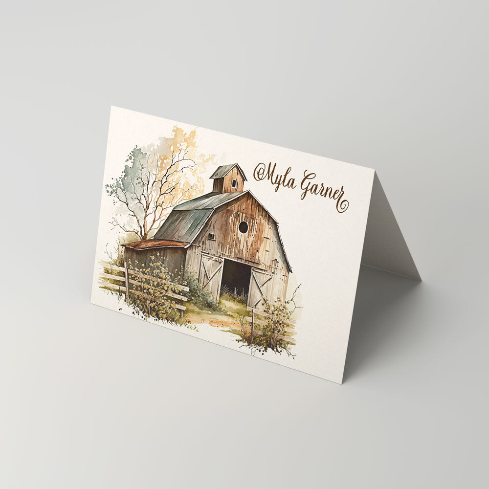 Rural Scene Personal Notecards with Matching Seal
