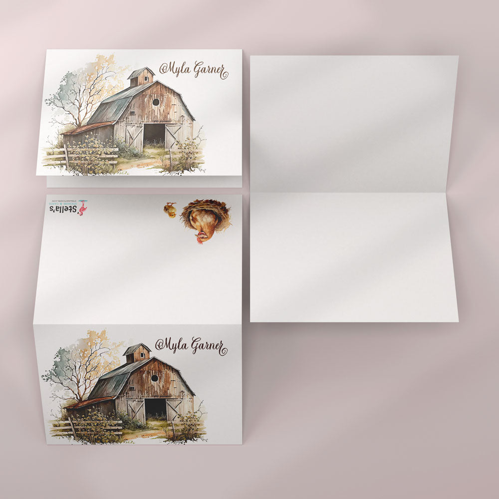 Rural Scene Personal Notecards with Matching Seal