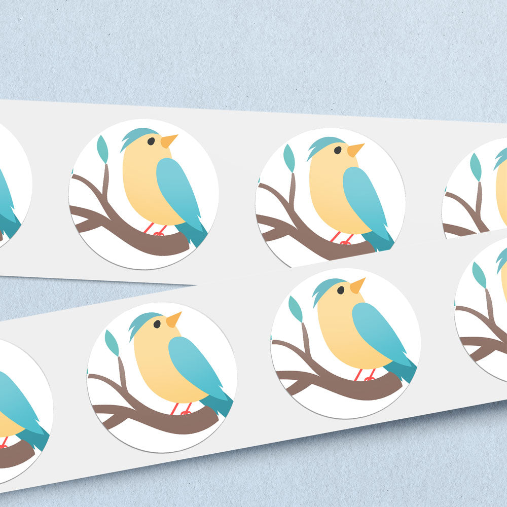 Blue & Yellow Bird Envelope Seals