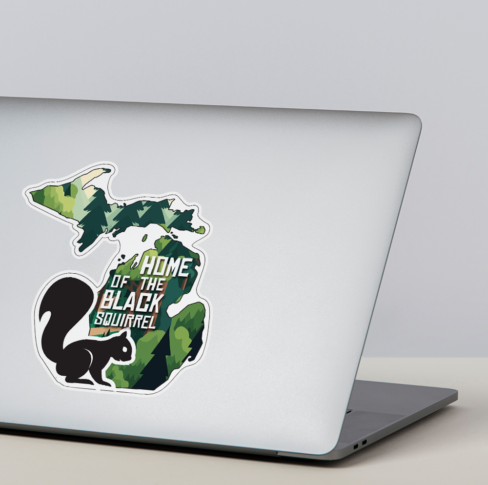 Michigan Black Squirrel Die Cut Sticker