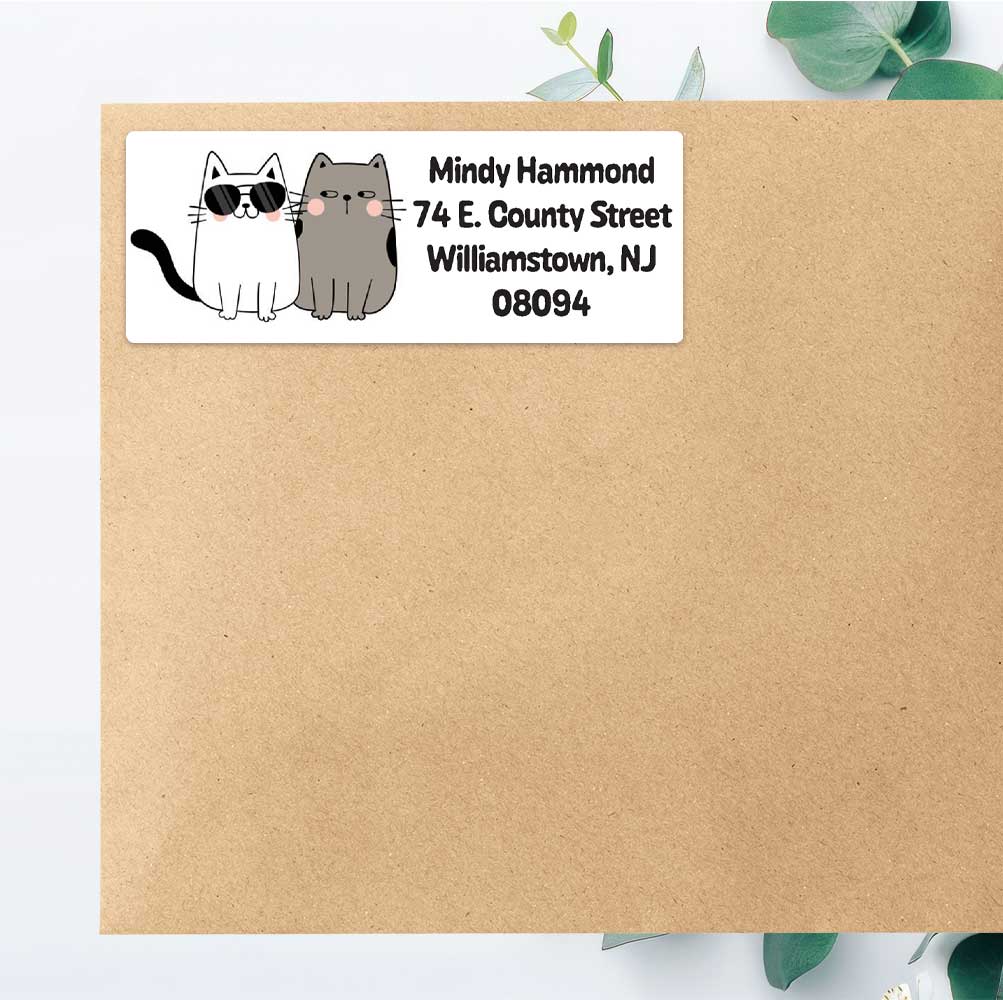 Large Cat Address Labels Mischievous Cats Return Address Labels – Stella's Stickers & Cards