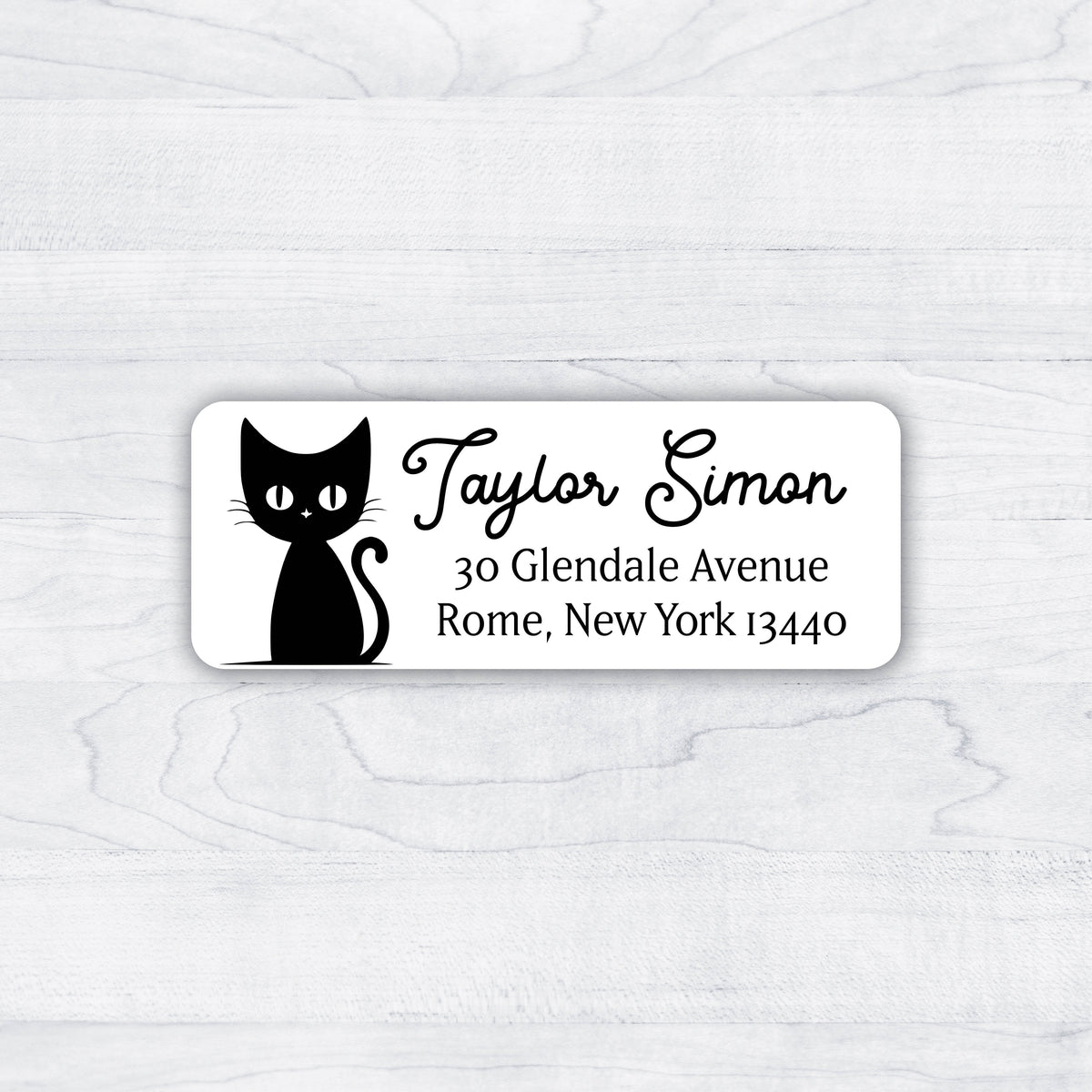 Large Cat Address Labels Black Cat Return Address Labels – Stella's Stickers & Cards